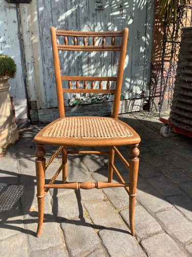 Edwardian Victorian Occasional Wooden Chair Inlaid Marquetry - Picture 2 of 11
