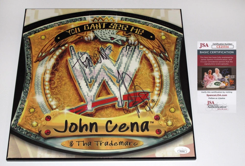 Placa de álbum firmada por John Cena & Tha Trademarc WWE "YOU CAN'T SEE ME" JSA rara Foto 4 de 4