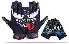 Villian Football Receiver Gloves Sticky Tacky Pro Grip Be a Villain not a Joker