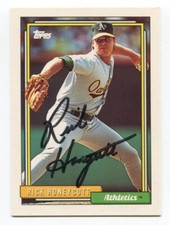 1992 Topps Rick Honeycutt Signed Card Baseball MLB Autographed AUTO #202