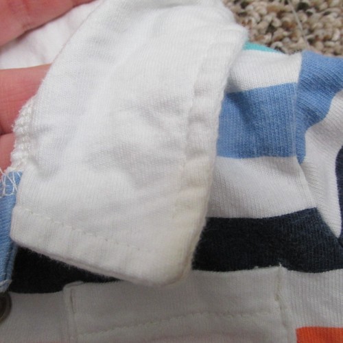 Child of Mine Polo Shirt Infant Boys 3-6M White Striped Short Sleeve Collared - Picture 3 of 4