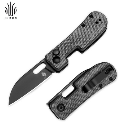 Kizer Banish Sheepsfoot Folding Pocket 154CM Blade Micarta Handle V2676C1