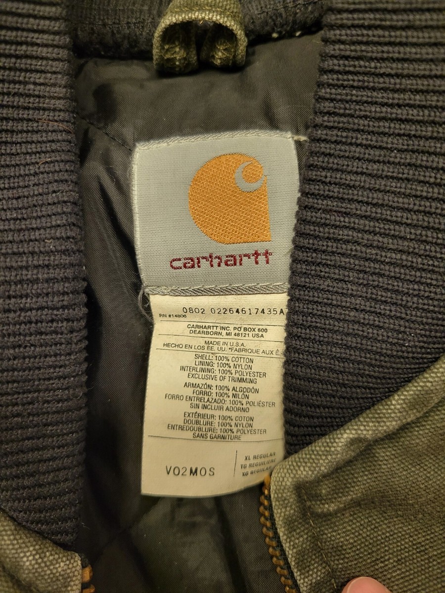Vintage Carhartt V02 MOS Vest XL Union USA Made Workwear Green 