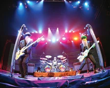 Zz Top 16x20 Canvas Giclee Cool Fish Eye Image On Stage In Concert