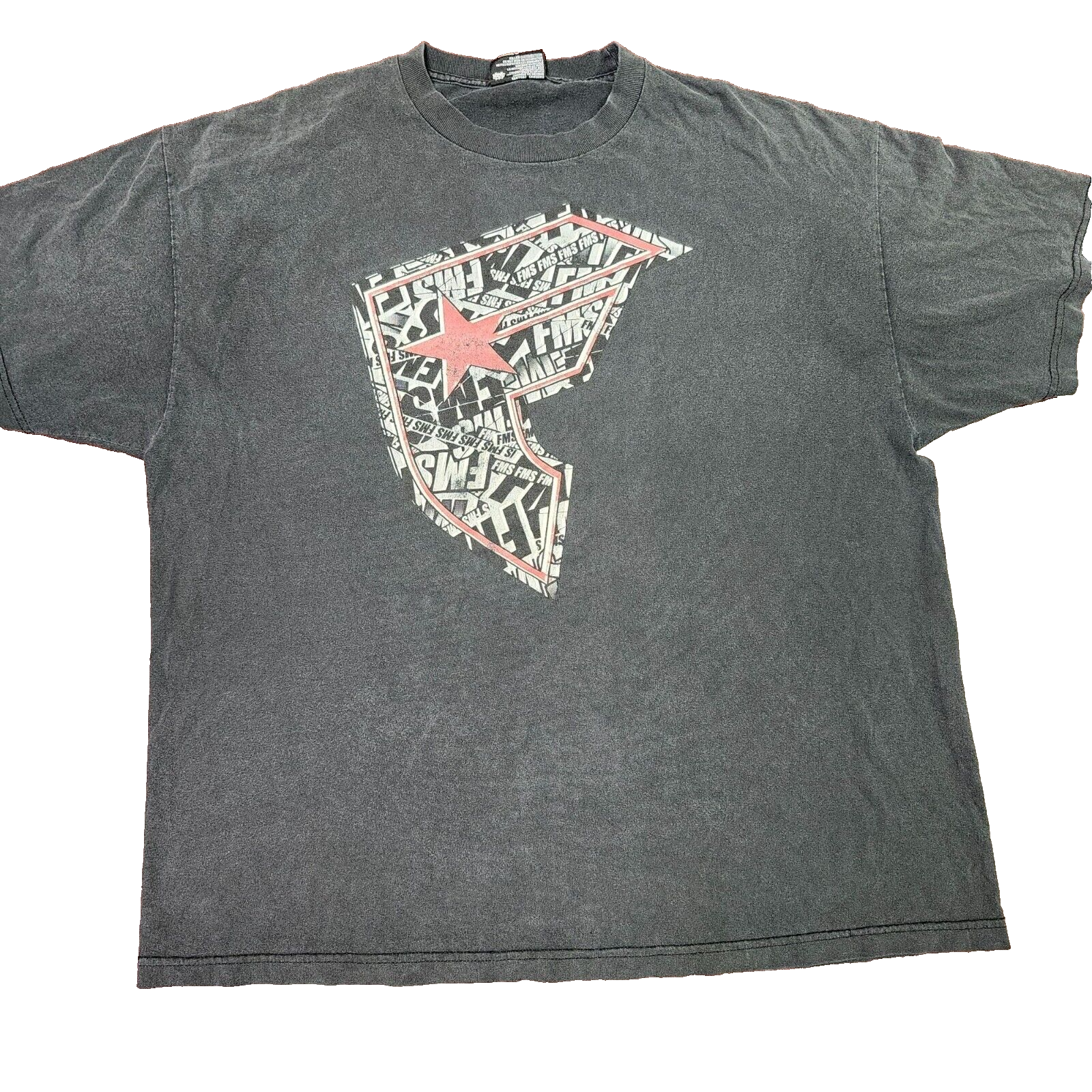 Y2K Famous Stars & Straps Graphic Tee 2XL Black & Red Cotton Mens T-Shirt