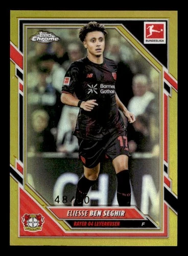 2025-26 Topps Chrome Bundesliga Eliesse Ben Seghir /50 Gold #66 Bayer 04