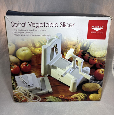 Paderno Spiral Vegetable Slicer 3-Blade White   World Cuisine Spiralizer