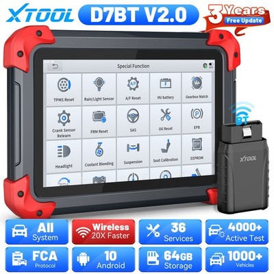 XTOOL D7BT V2.0 OBD2 Scanner All System Diagnostic Tool ECU Coding 36+Reset WIFI