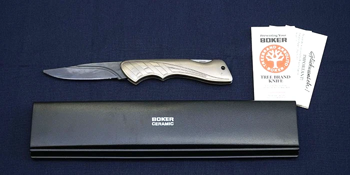 BOKER 2040 Ceramic Knife Born Unused with Box Ceramic 75mm Titanium 110mm - Image 2 of 4