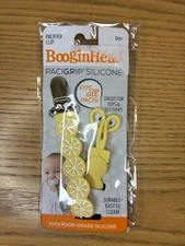 NEW BooginHead PaciGrip Silicone Pacifier Clip - Yellow Lemons
