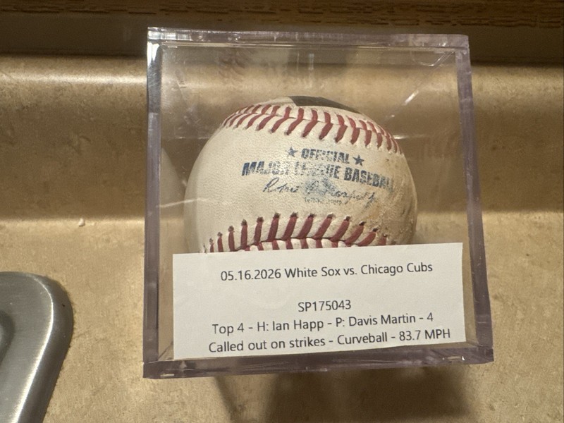 Davis Martin Chicago White Sox Vs Cubs Game Used Baseball 5/16/2026 Happ Suzuki