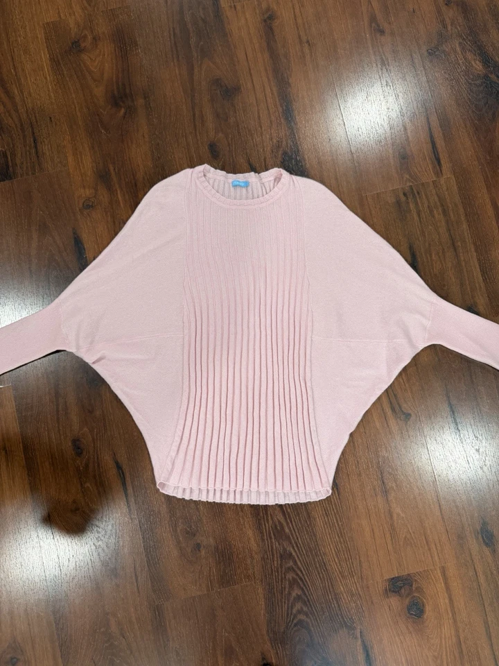 Suéter J. Mclaughlin 100% Cachemira Doyle Dolman Manga Acanalado Bebé Rosa Talla XS Foto 2 de 4