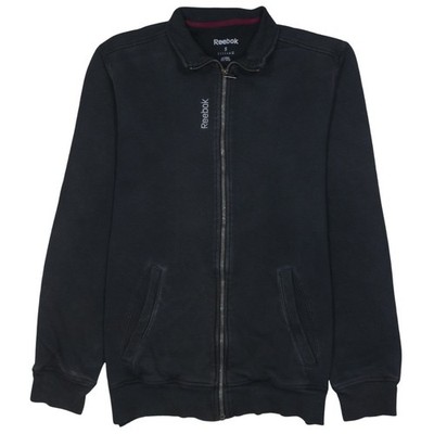 Reebok Sweatshirt Herren UK Größe S schwarz durchgehender Reißverschluss