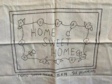 SLK Primitives  Rug Hooking Pattern "Home Sweet Home" Monks Cloth 10"x14"