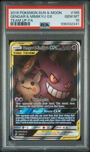 [PSA 10] Gengar & Mimikyu GX 165/181 Team Up Alternate Art Full Art POKEMON