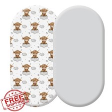 Oudain Bassinet Sheets Gray Highland Cow
