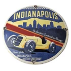 Vintage Indianapolis Speedway Sign - Porcelain Motor Racing Automobilia Sign