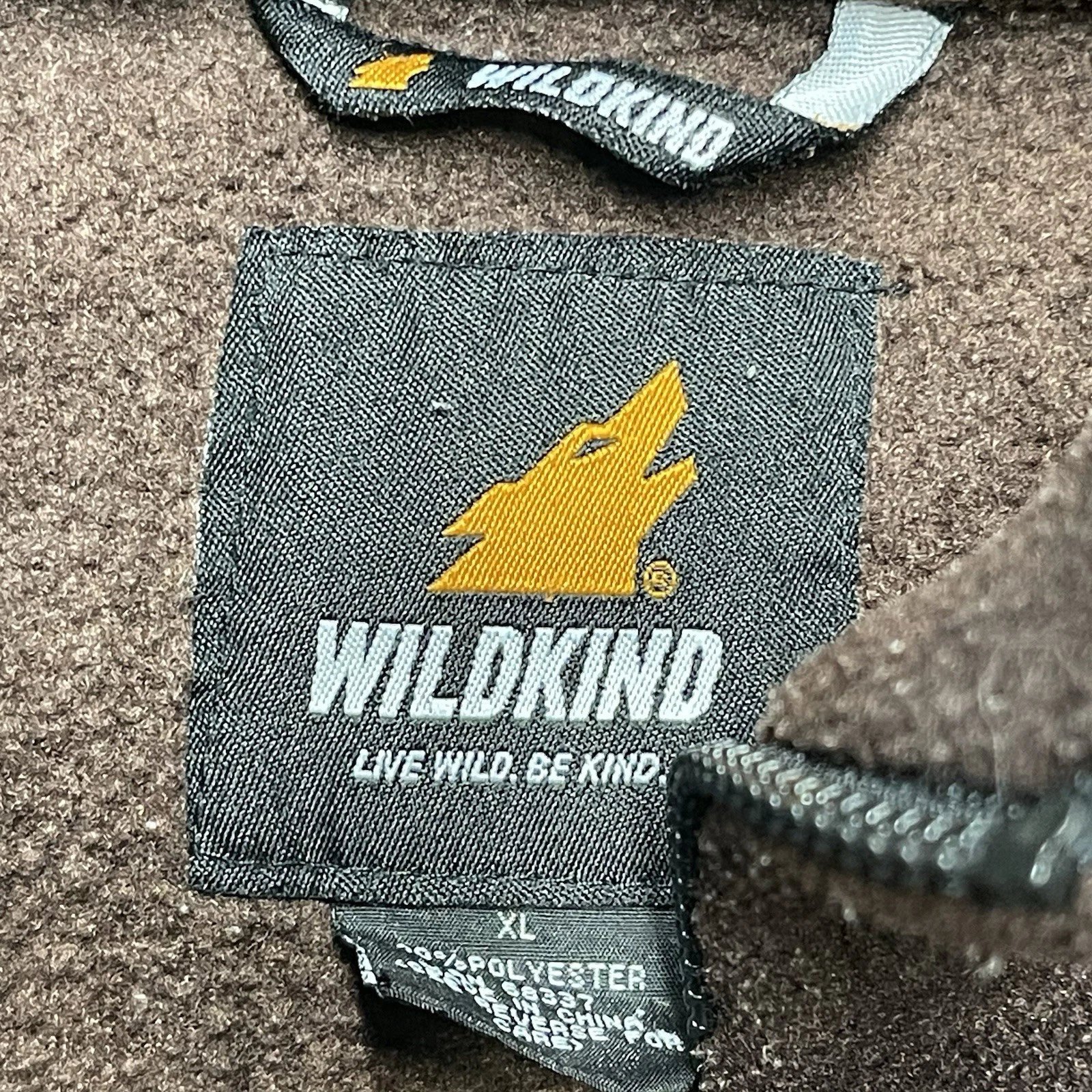 Men’s Wildkind Deer Fleece Jacket XL Brown Zip-Up Nature Outdoors Camping - product detail image 3