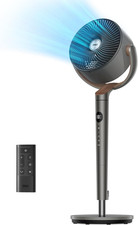 Ventilador de Pedestal Oscilante Silencioso 120°, 8 Velocidades, Altura Ajustable, Temporizador, Gris