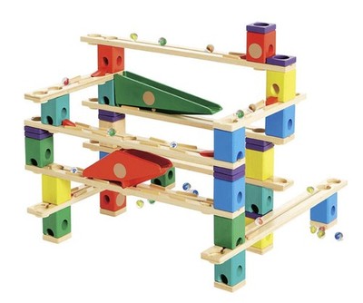 Hape Wooden Quadrilla Marble Run Vertigo Construction with Instruction|