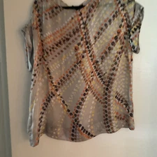 Lafayette 148 Short Sleeve  100% Silk Top M