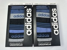 2 Adidas Boxer Briefs Athletic Comfort Fit Underwear 4 Packs Stretch Cotton XL 8