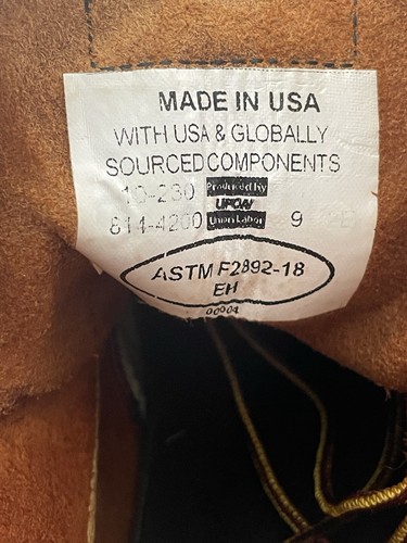 Thorogood 814-4200 6" Leder Mokassin weiche Spitze Arbeitsstiefel braun Herren Größe 9 - Bild 15 von 15