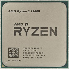 AMD Ryzen 3 2200G Processor 4x 3.50-3.70GHz 4Core 14NM Socket AM4 65W CPU