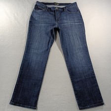 Lee Relaxed Fit Straight Leg Mid Rise Blue Denim Jeans Womens Size 16M
