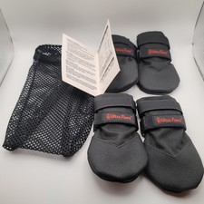 Ultra Paws Rugged Dog Boots Medium Set of 4 Black Paw Protectors w/ Bag