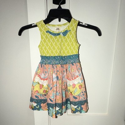 Wild Flowers Girls Size 2 Fit & Flare Cotton Floral Knee Dress Sleeveless