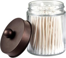 Apothecary Jars Bathroom Storage Organizer - Cute Qtip Dispenser Holder Vanity