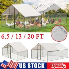 6.5/13/20 FT Walk-in Chicken Coop Poultry Cage Hutches Pet House with Cover Roof