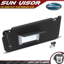 Black Driver Side Sun Visor With Mirror Light For Honda Pilot 20-22 Ridgeline Black Driver Side Sun Visor With Mirror Light For Honda Pilot 20-22 Ridgeline