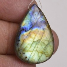22 Cts Natural Labradorite Cabochon Side Drill Gemstone Jewelry 27x18 mm L568