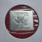 2018 Canada Maple Leaf 50c - 1/10 Troy Oz .999 Fine Pure Silver Square Coin Bar