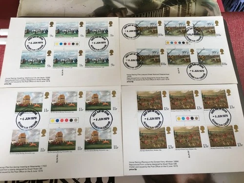GB STAMPS PHQ SET TRAFFIC LIGHT GUTTER BLOCK FIRST DAY COVER 1979 HORSERACING