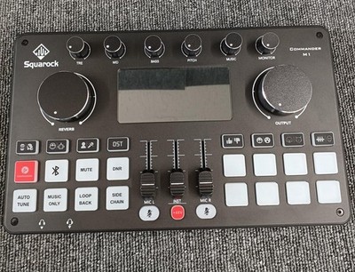 Squarock Commander M1 Audio Interface Podcast Mixer w/ Mic Tested TMB01 5.0