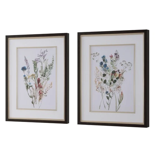 Uttermost 32341 Delicate Flowers 34" x 28" Framed Floral Drawing - Green - Picture 3 of 5