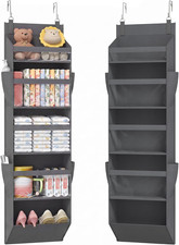 1 Pack over the Door Organizer 5 Section Hanging Storage, Dark Gray