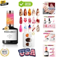 Blooming Gel Nail Polish 15ML with Nail Art Palette, Clear Blooming Gel for S...