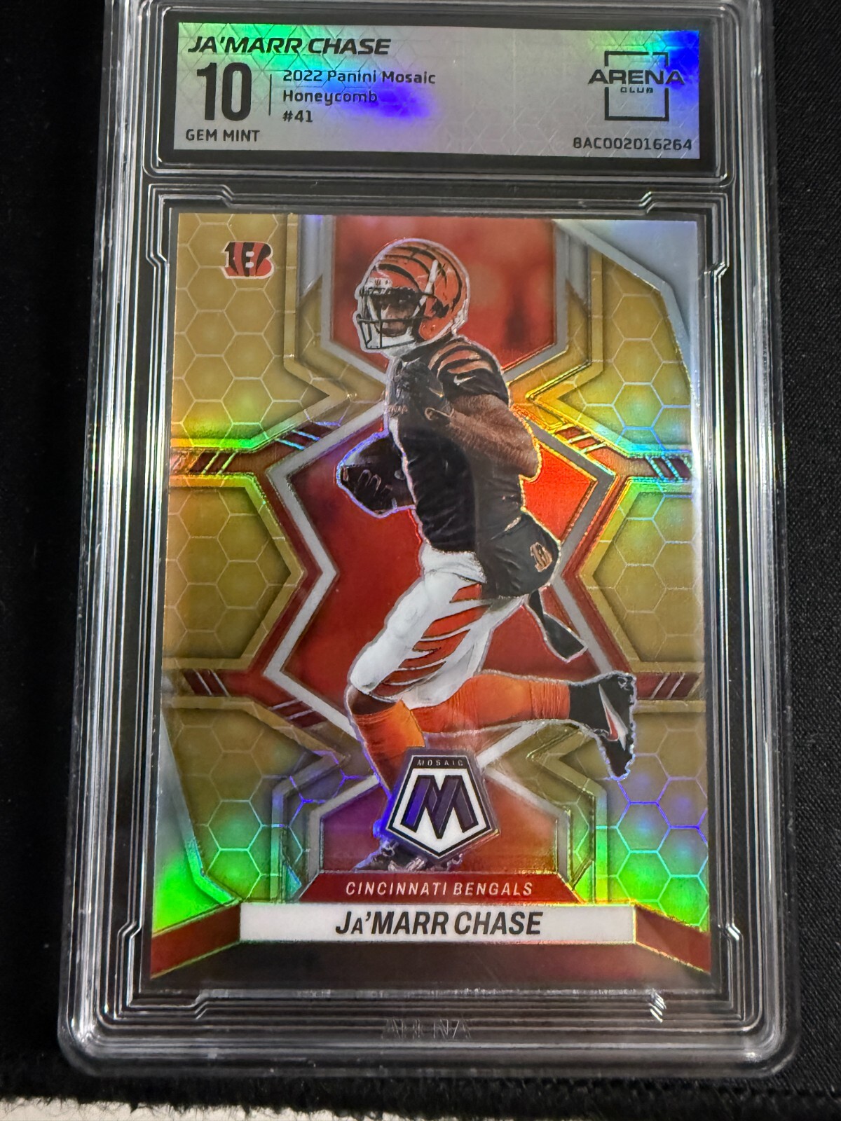 2022 Panini Mosaic JA'MARR CHASE Honeycomb #41 Mosaic Prizm Arena 10