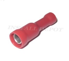 100 RED FEMALE BULLET CONNECTORS 22-18 GAUGE WIRE .157