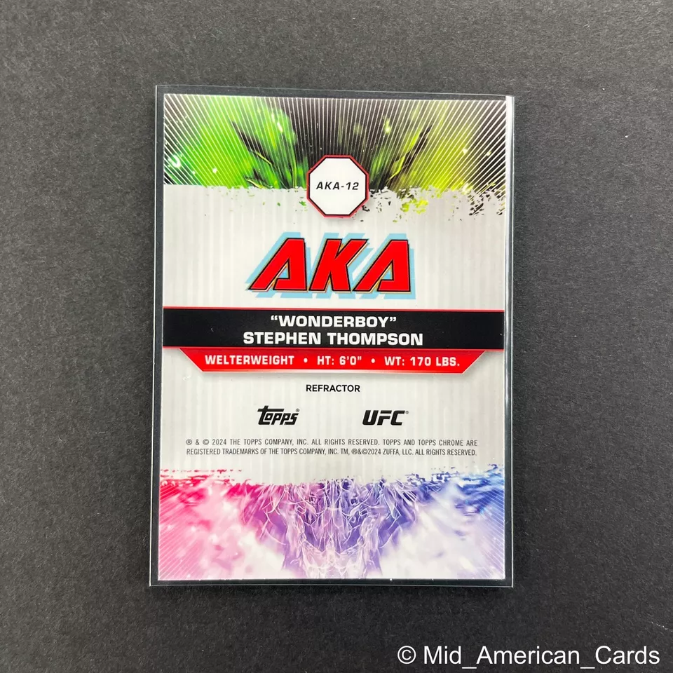 2024 Topps Chrome UFC Stephen Thompson AKA Wonderboy Refractor #AKA-12 - Image 4 of 4