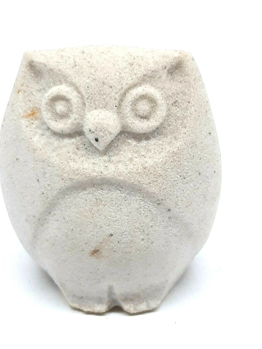 Marbell Stone Art Belgium Carved Abstract Owl Sculpture Figurine