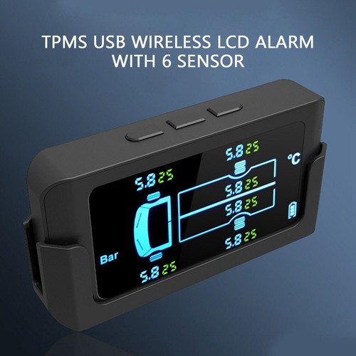 LCD LKW-Reifendruckkontrollsystem Solar TPMS Alarm Wireless + 6 Sensor System - Bild 11 von 12