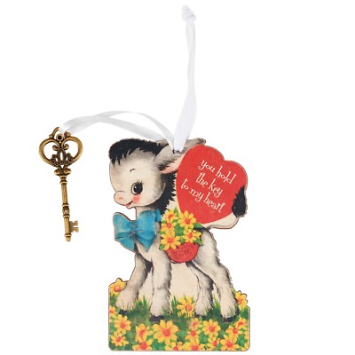 Primitives by Kathy Retro Valentines Day Key To My Heart Ornament Decor Propose
