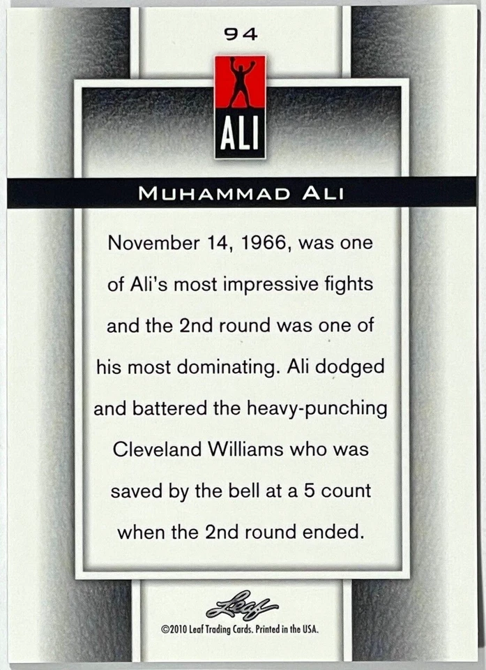 2010 Leaf Metal Blue Prismatic Muhammad Ali #94 10/25 - Image 2 of 2