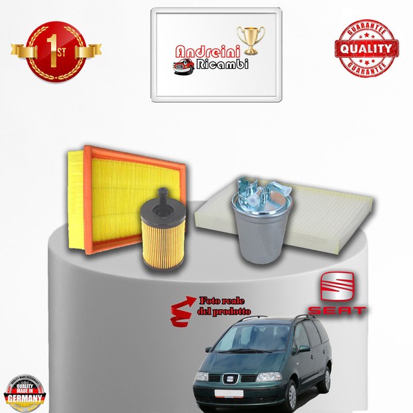 Set Service 4 Filter Seat Alhambra 2.0 Tdi 103KW 140CV Von 2007-> 2010-image