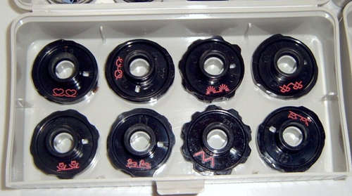 Riccar Sewing Machine Pattern Cam Discs -Two boxes with 41 different design cams - Picture 12 of 15